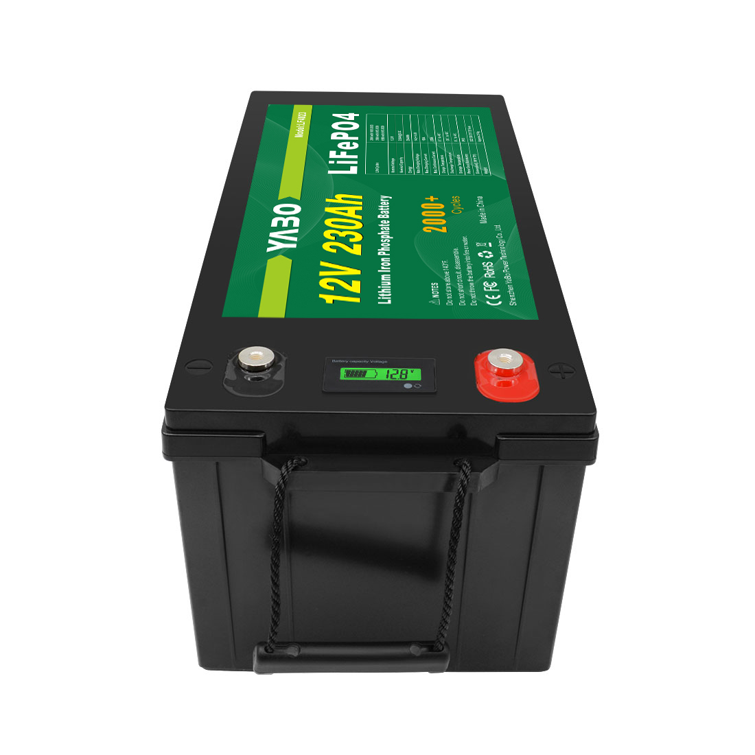 YABO 12V 230Ah LiFePO4-batterij met hoge temperatuurtolerantie voor huisopslag